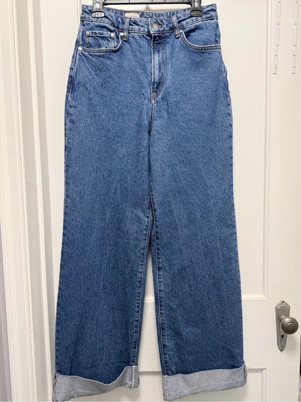 Pilcro Mid Blue High-Rise Wide Jeans